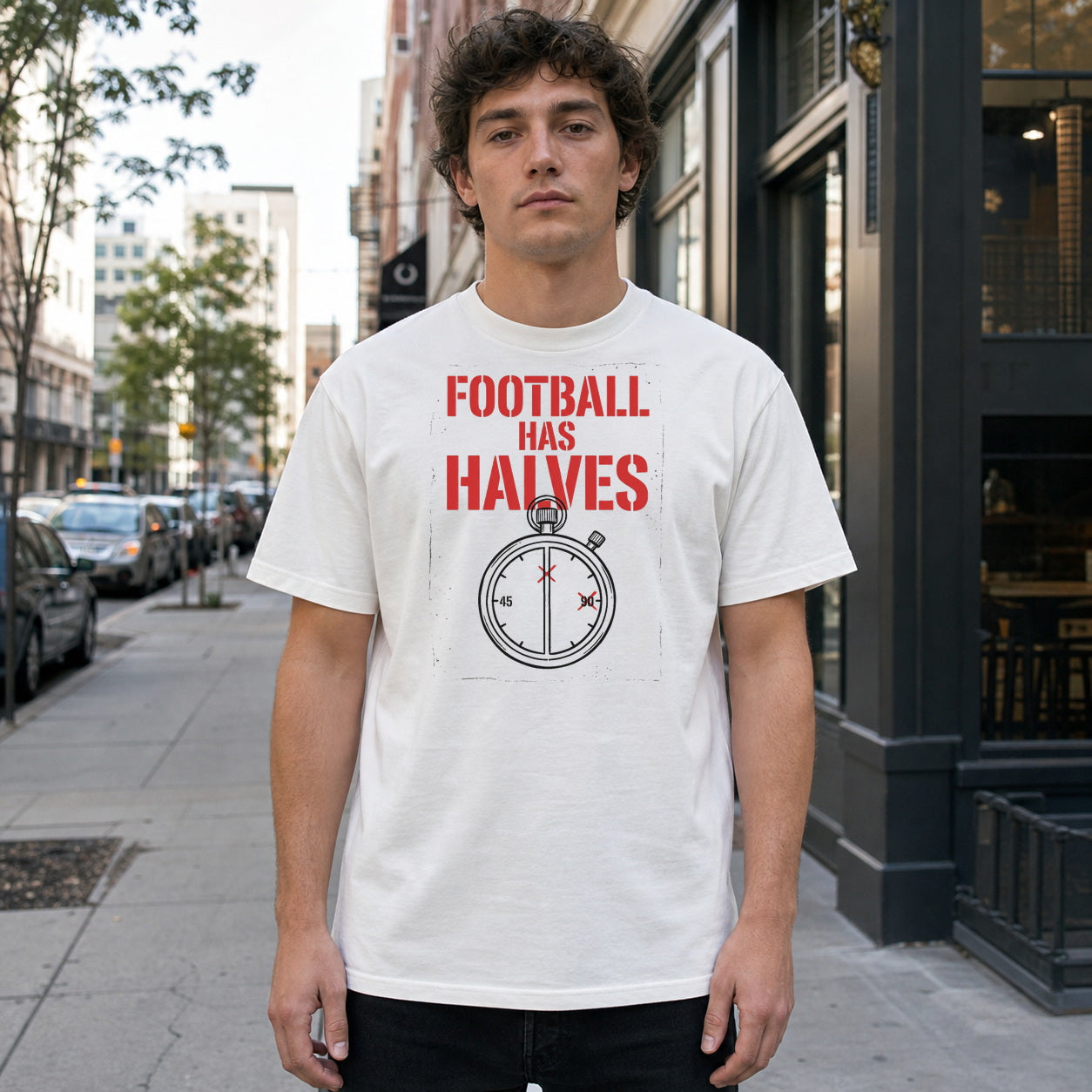 football has halves football culture t-shirt lifestyle photo (men)
