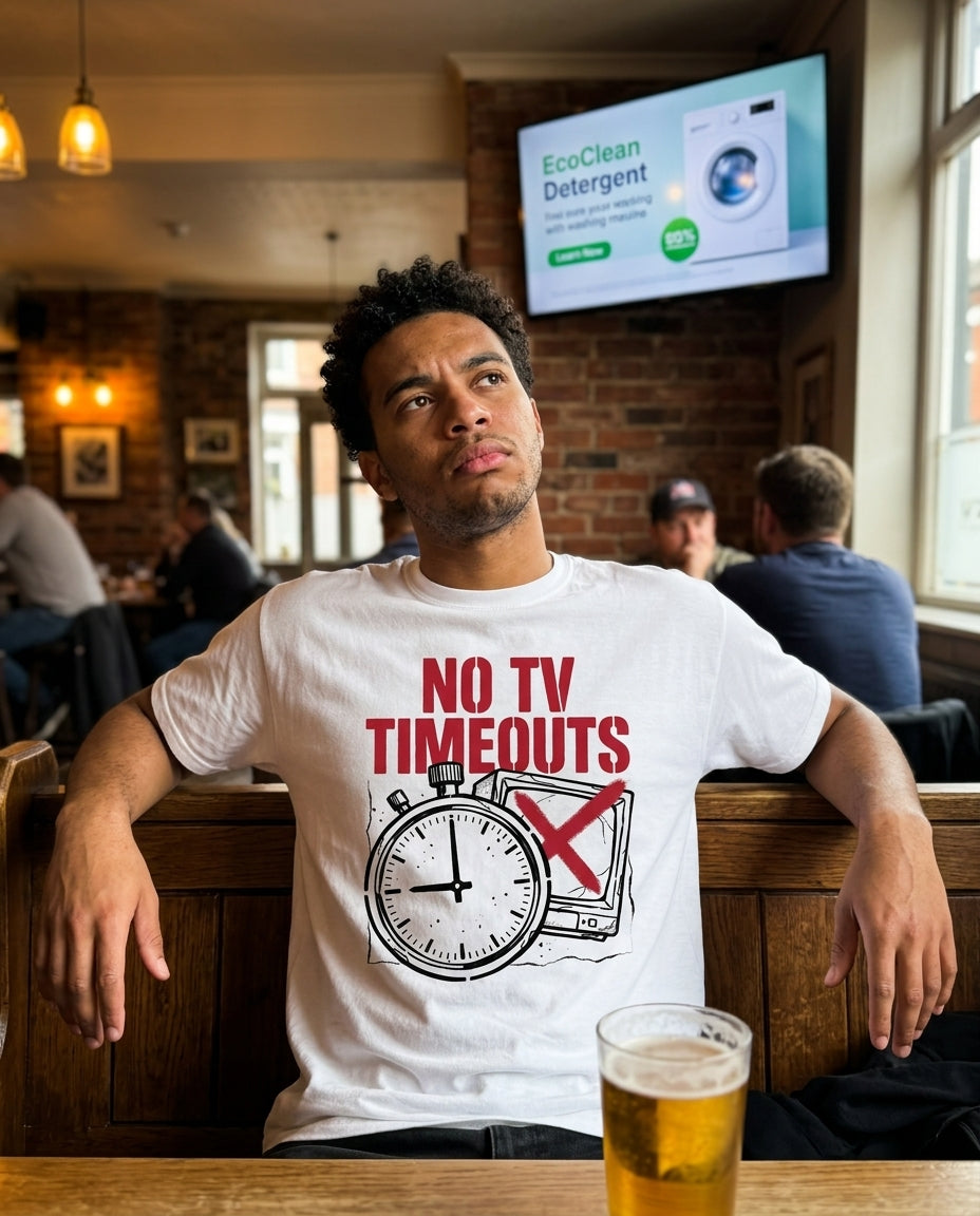 no tv timeouts football culture t-shirt lifestyle photo (men)